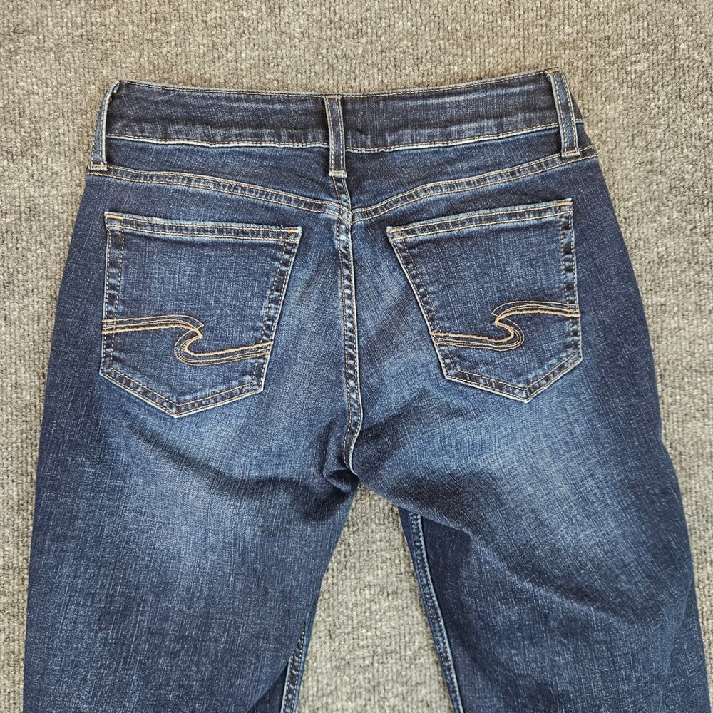 Silver Suki Slim Boot Jeans Women's 27 Mid Rise Dark Wash‎ Denim Stretch Casual - Picture 10 of 10
